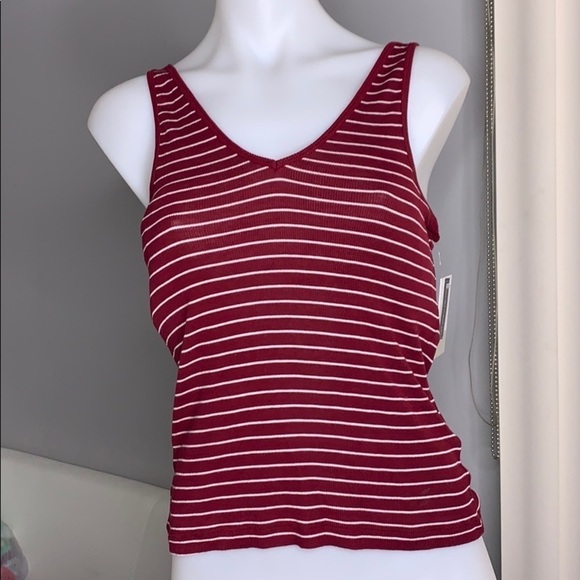 New Nordstrom BP Striped V Neck fitted Tank Top nwt medium women’s - Picture 7 of 8
